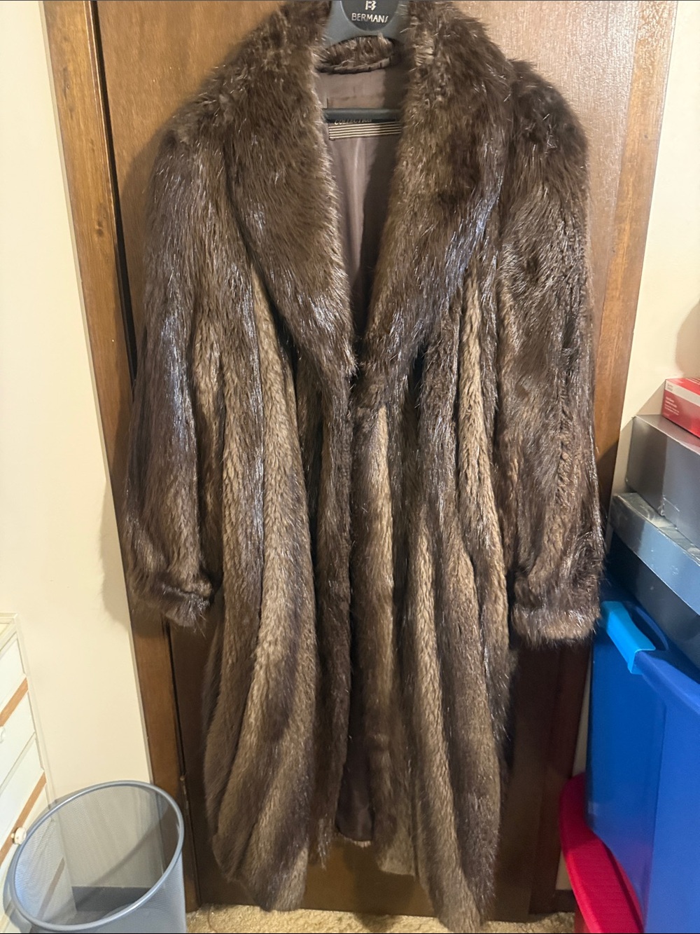 Brown Full-Length Fur Trench Coat by Evan’s, originally priced at $6500.00